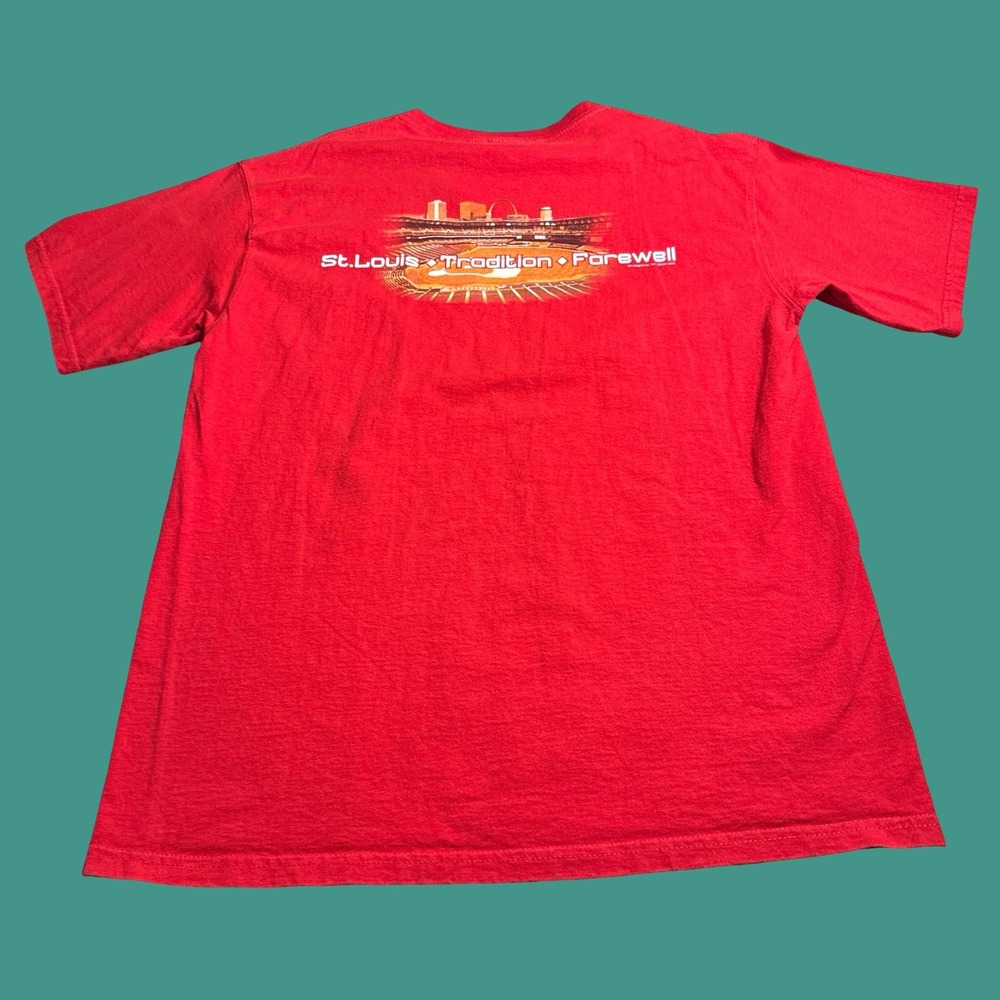 Lee St Louis Cardinals Large Busch Stadium Final Season T Shirt 2005 Vintage MLB